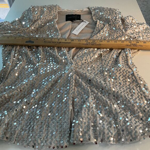 Sanctuary Womens Sequin One-Button Long Sleeves Blazer Champagne Size medium - Picture 10 of 11